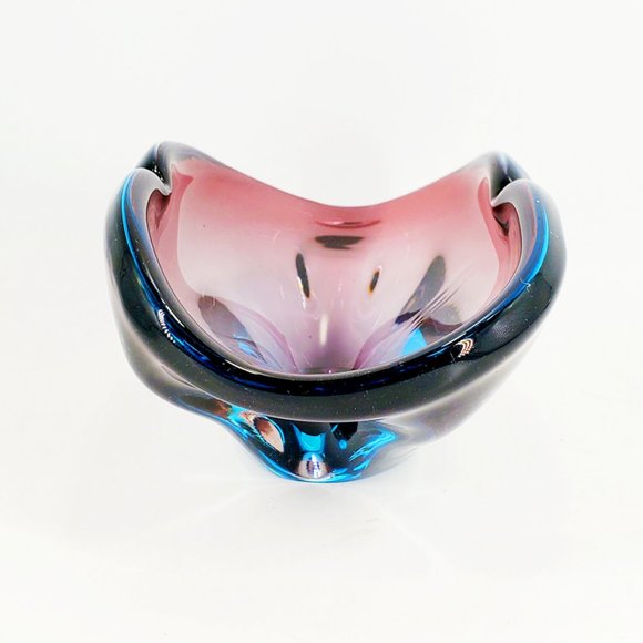 Murano Glass Bowl Ameythyst & Blue Sommerso Small Bowl Mid-Century Modern 1960s - Picture 4 of 7